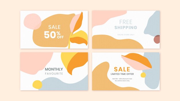 Colorful Memphis sale template set