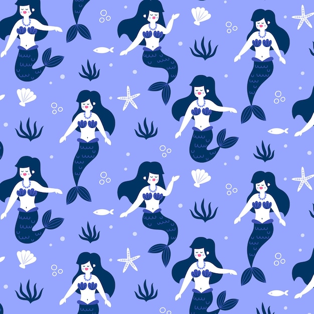 Colorful mermaid pattern