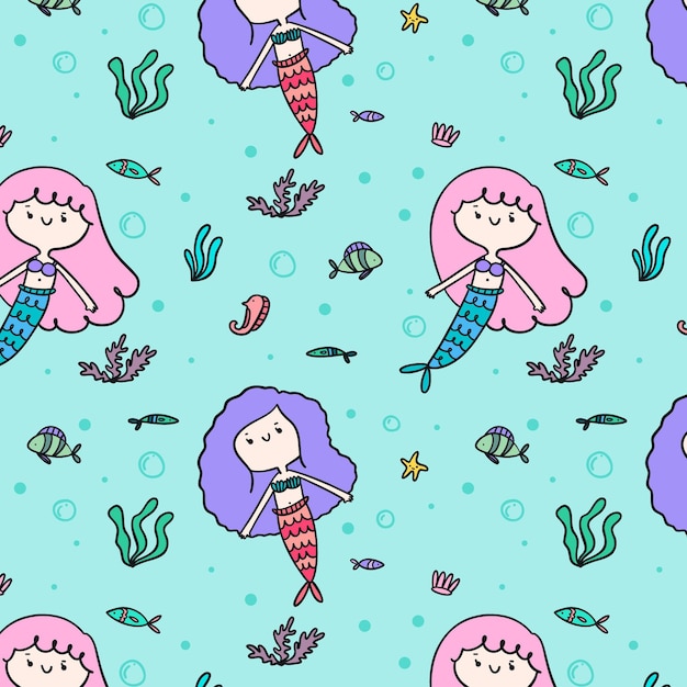 Colorful mermaid pattern