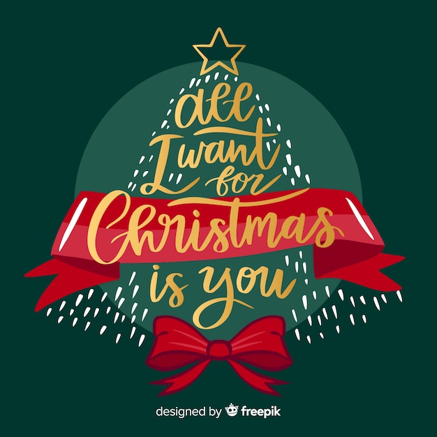 Free Vector colorful merry christmas lettering