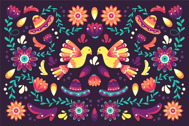 Free Vector colorful mexican background style