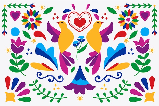 Colorful mexican background theme