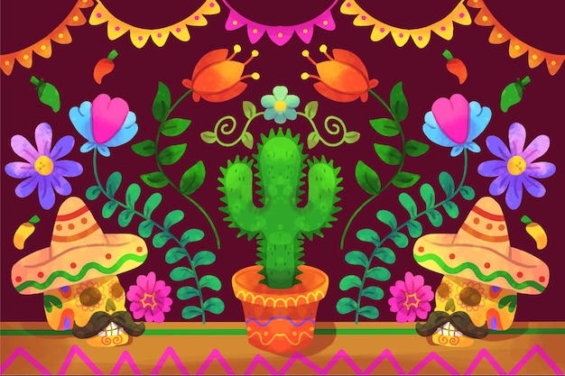 Free vector colorful mexican background