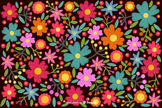 Colorful mexican embroidery background