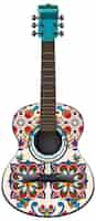 Free vector colorful mexican guitar illustration