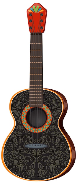 Free Vector colorful mexican guitar illustration