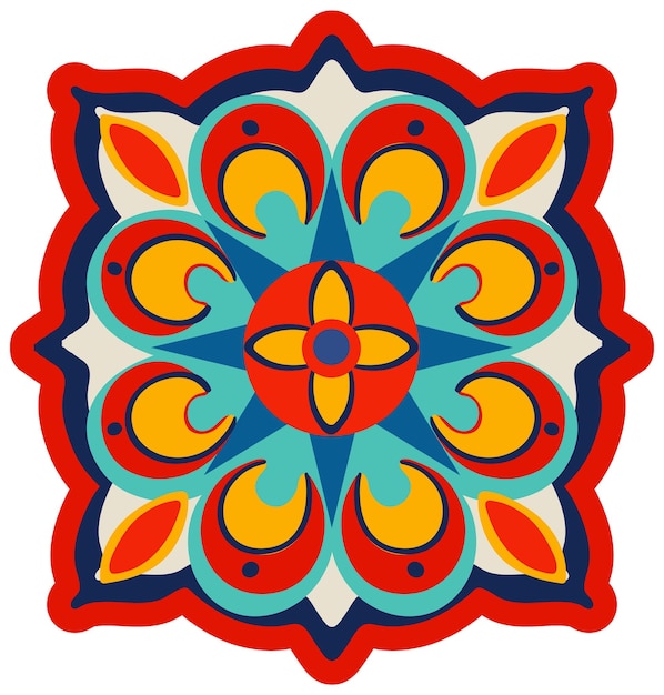 Free Vector colorful mexican tile design