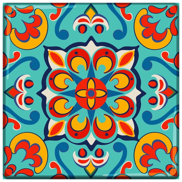 Free Vector colorful mexican tile pattern