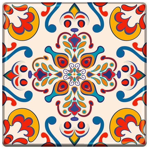 Colorful Mexican Tile Pattern