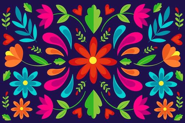 Free Vector colorful mexican wallpaper concept