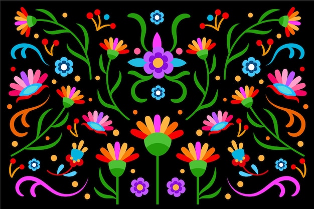 Free Vector colorful mexican wallpaper design