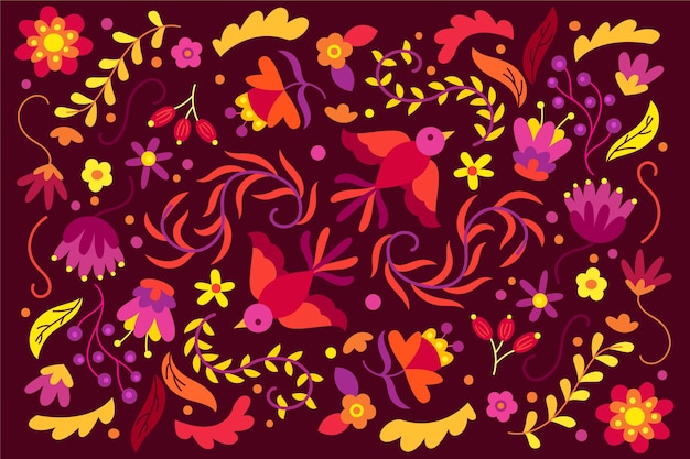 Free Vector colorful mexican wallpaper theme