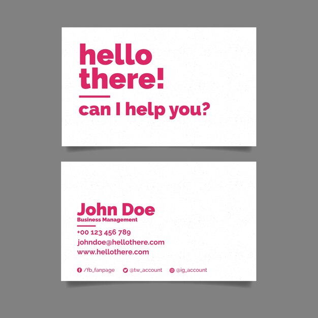 Colorful minimal business card template concept