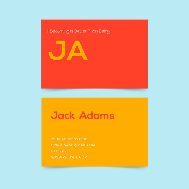 Colorful minimal business card template