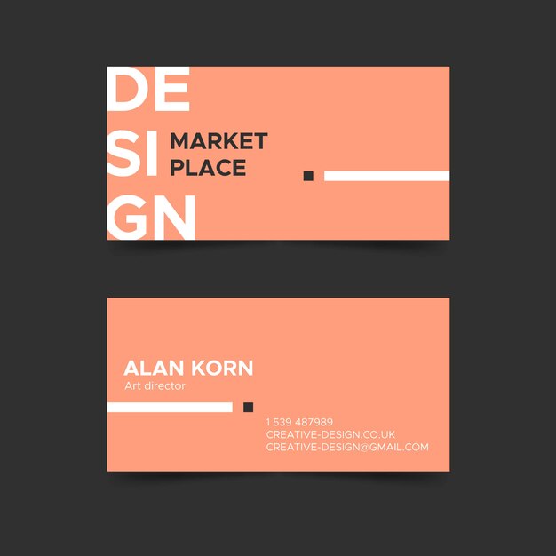 Colorful minimal business card template