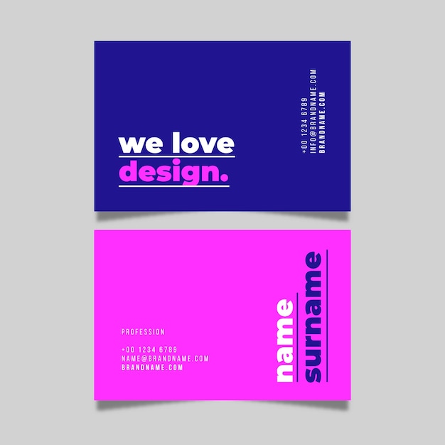 Colorful minimal business card template