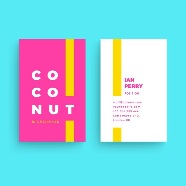 Colorful minimal business card template