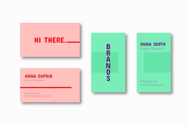 Colorful minimal business card template