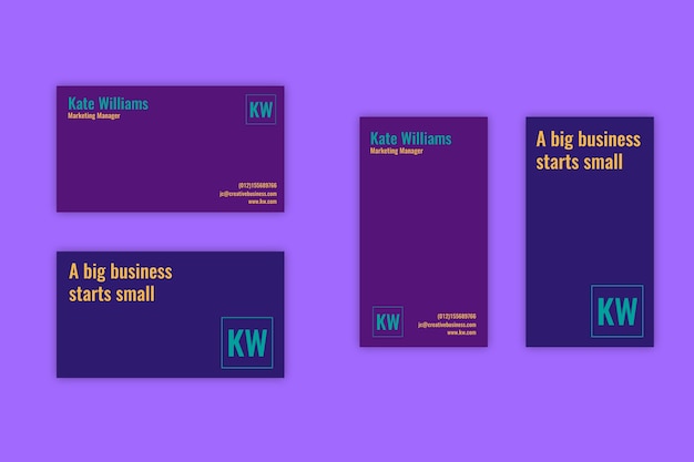 Free Vector colorful minimal business card template