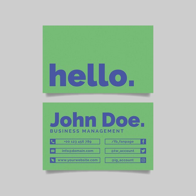 Colorful minimal business card template