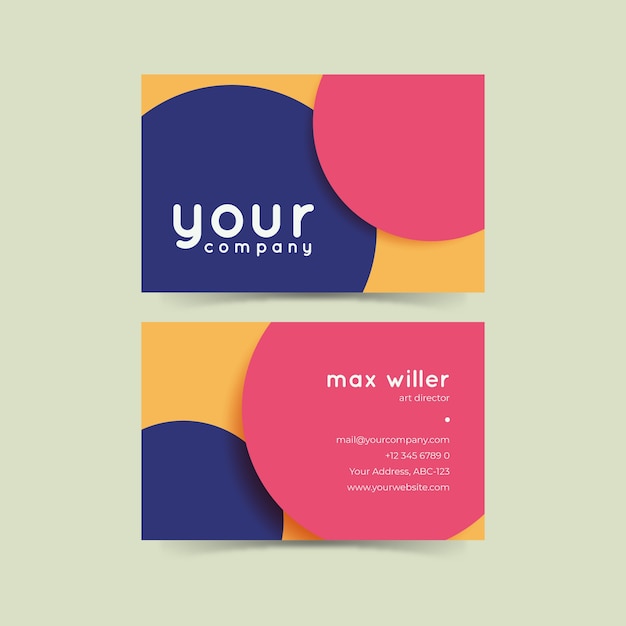 Colorful minimal business card template