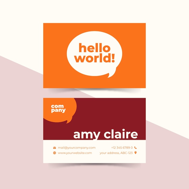 Colorful minimal business card template