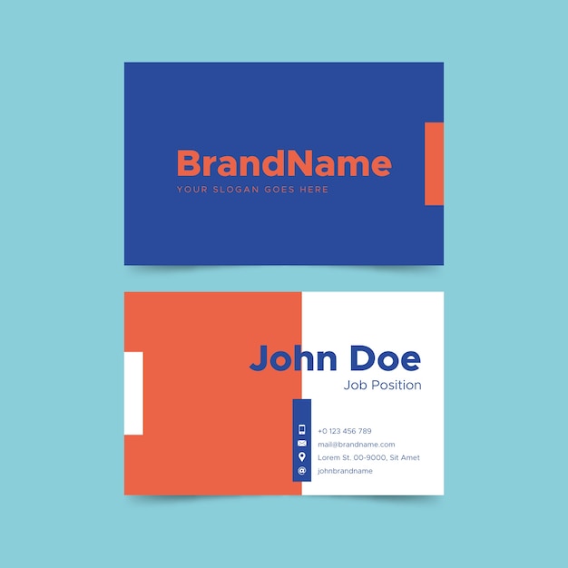 Colorful minimal business card template