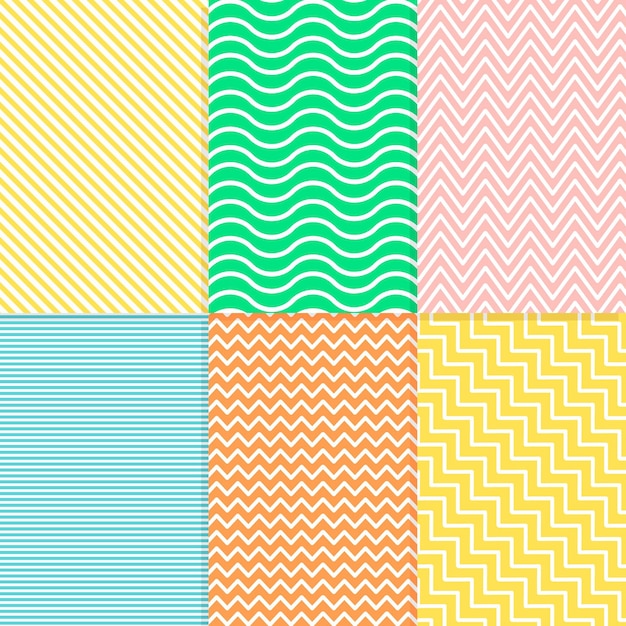 Colorful minimal geometric pattern collection