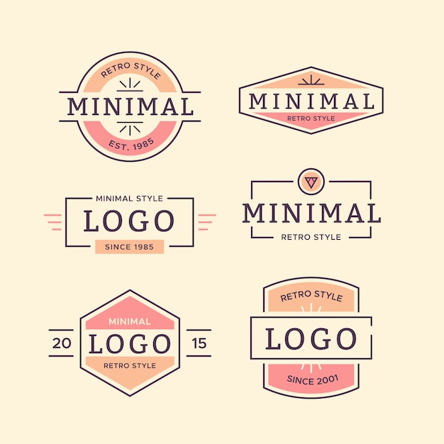 Colorful minimal logo collection in retro style