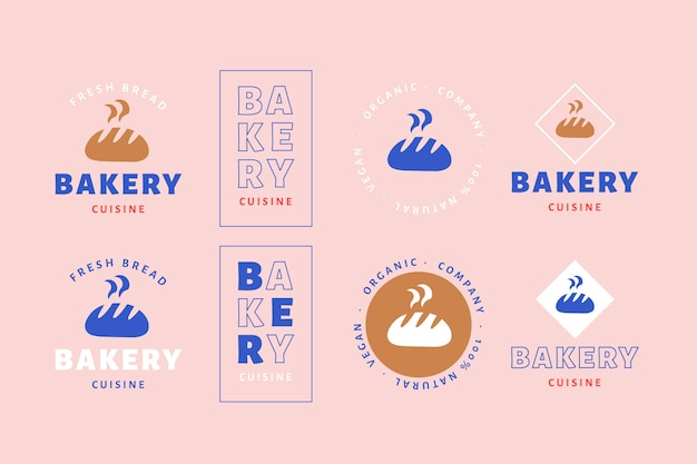 Colorful minimal retro logo collection