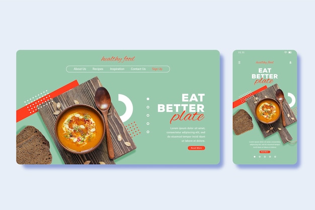 Free Vector colorful modern landing page