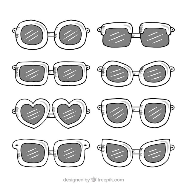 Free Vector colorful and modern sunglasses collection