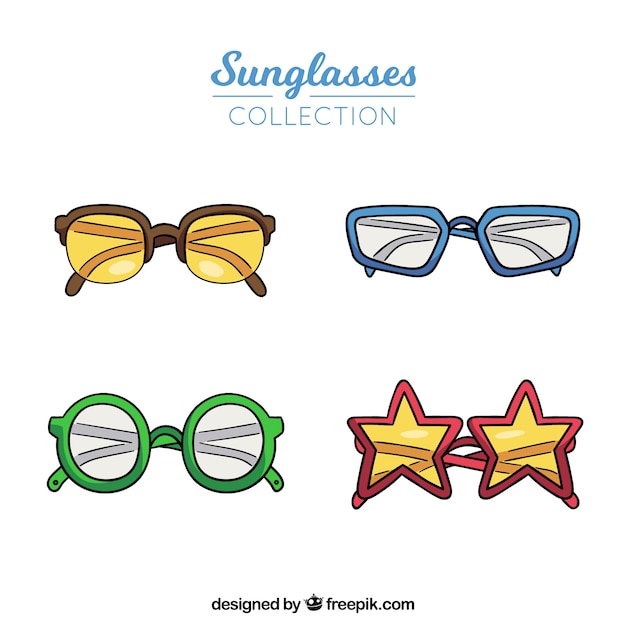 Free Vector colorful and modern sunglasses collection