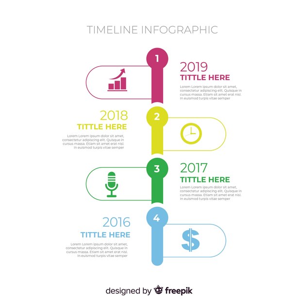 Colorful modern timeline infographic template