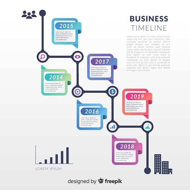 Colorful modern timeline infographic template