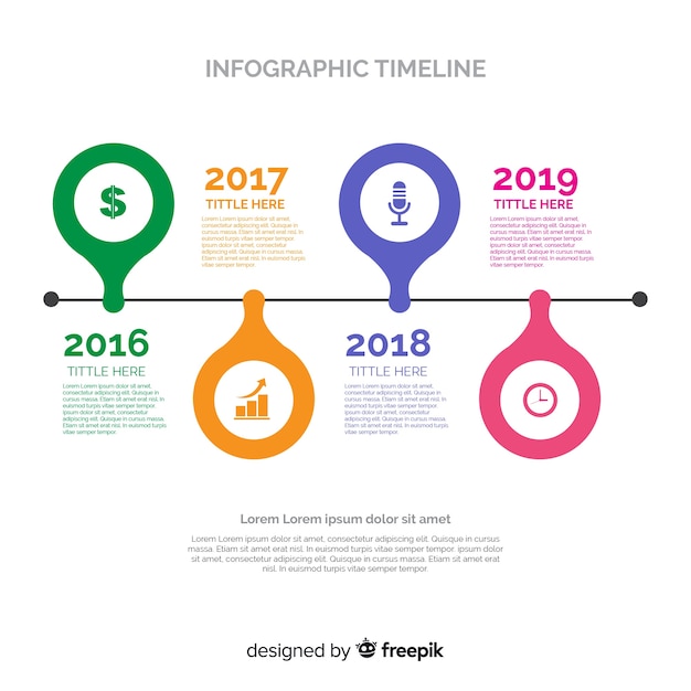 Colorful modern timeline infographic template