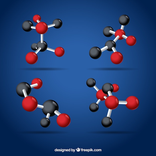 Free Vector colorful molecules with fla design