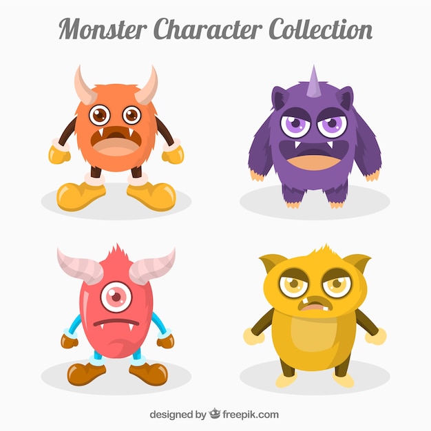 Free Vector colorful monsters collection