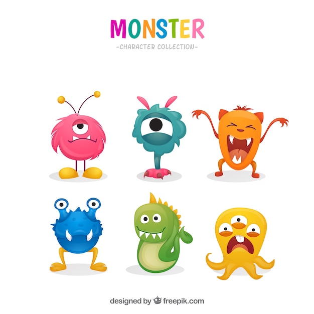 Free vector colorful monsters collection