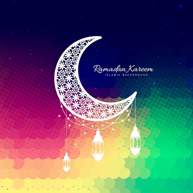 Free Vector colorful moon design for ramadan kareem