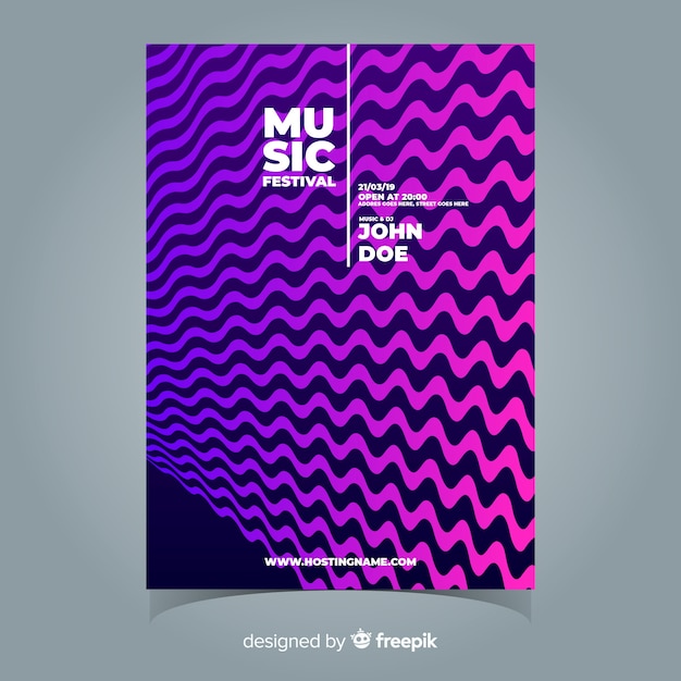 Colorful music festival poster template