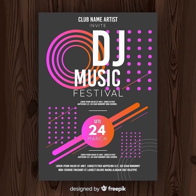 Free Vector colorful music festival poster template