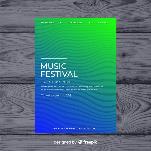 Colorful music festival poster template