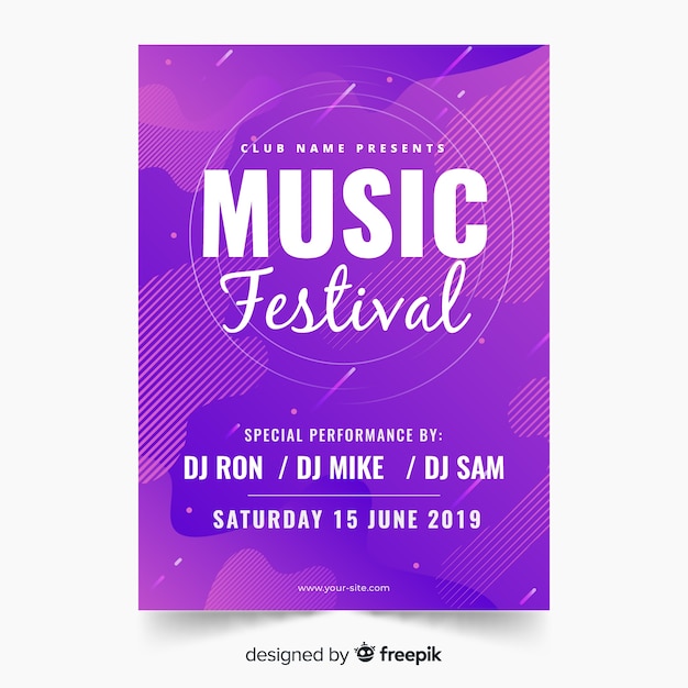 Colorful music festival poster template