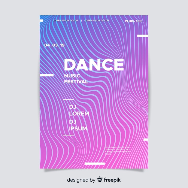 Colorful music festival poster template