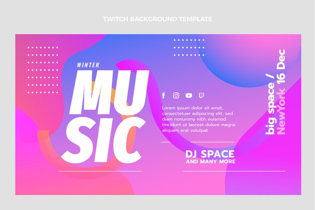 Colorful music festival twitch background