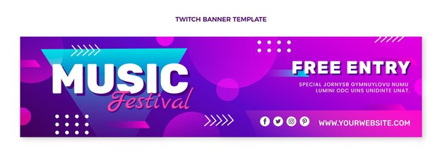 Colorful music festival twitch banner