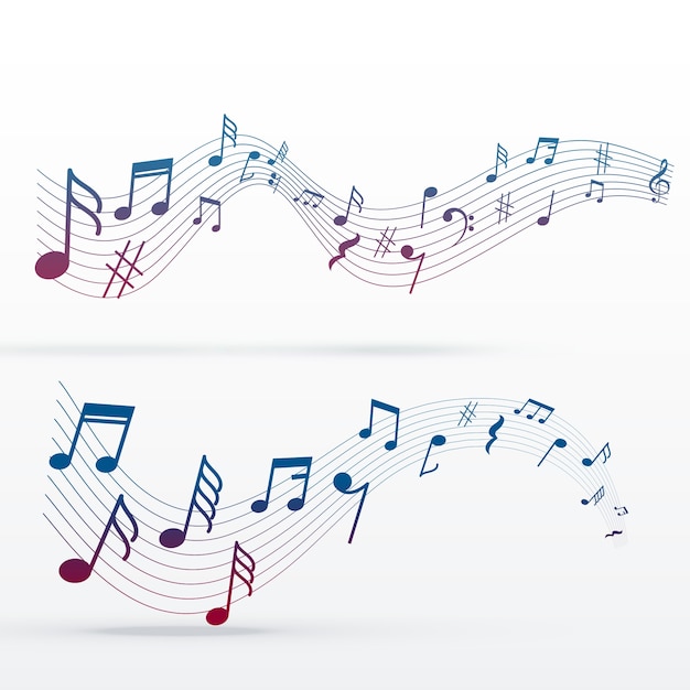 Free Vector colorful music notes design