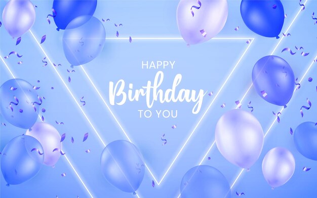 Colorful neon birthday background