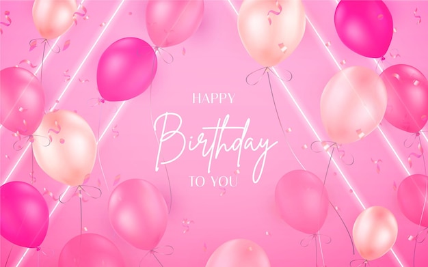 Colorful neon birthday background